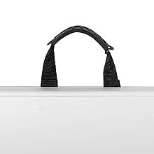 VINGLI 4 FT Plastic Folding Camping Table,3-Level Adjustable Height, Portable in/Outdoor Party Picnic Dining Desk,Off-White Garden Soccer Multipurpose Entertaining Activities, Black,White