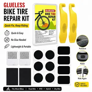 No Glue Needed! Fast Bike Tire Repair Kit ️ Heavy Duty Patches & Tools for Emergency Fix