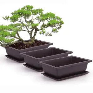Bonsai Pot, Rectangular Square Planter, Succulent Plants Pots, Sturdy Plastic Pot, Outdoor Garden Landscape Bonsai Pot, Garden Supplies