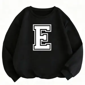 Trendy Varsity Sweatshirt Featuring Letter E Alphabet Monogram and Long Sleeves