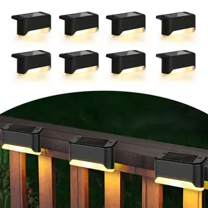 8-Pack Solar Led Deck & Step Weatherproof Lights Lighting Solution for Decks(Black)
