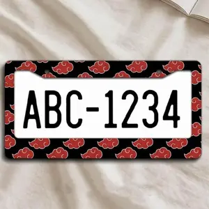 Anime Cloud Metal License Plate Frame, Japanese Aesthetic Car Frame, Aluminum Plate Holder, Otaku Car Accessory, Gift for Anime Fans License Plate Frame Accessories.