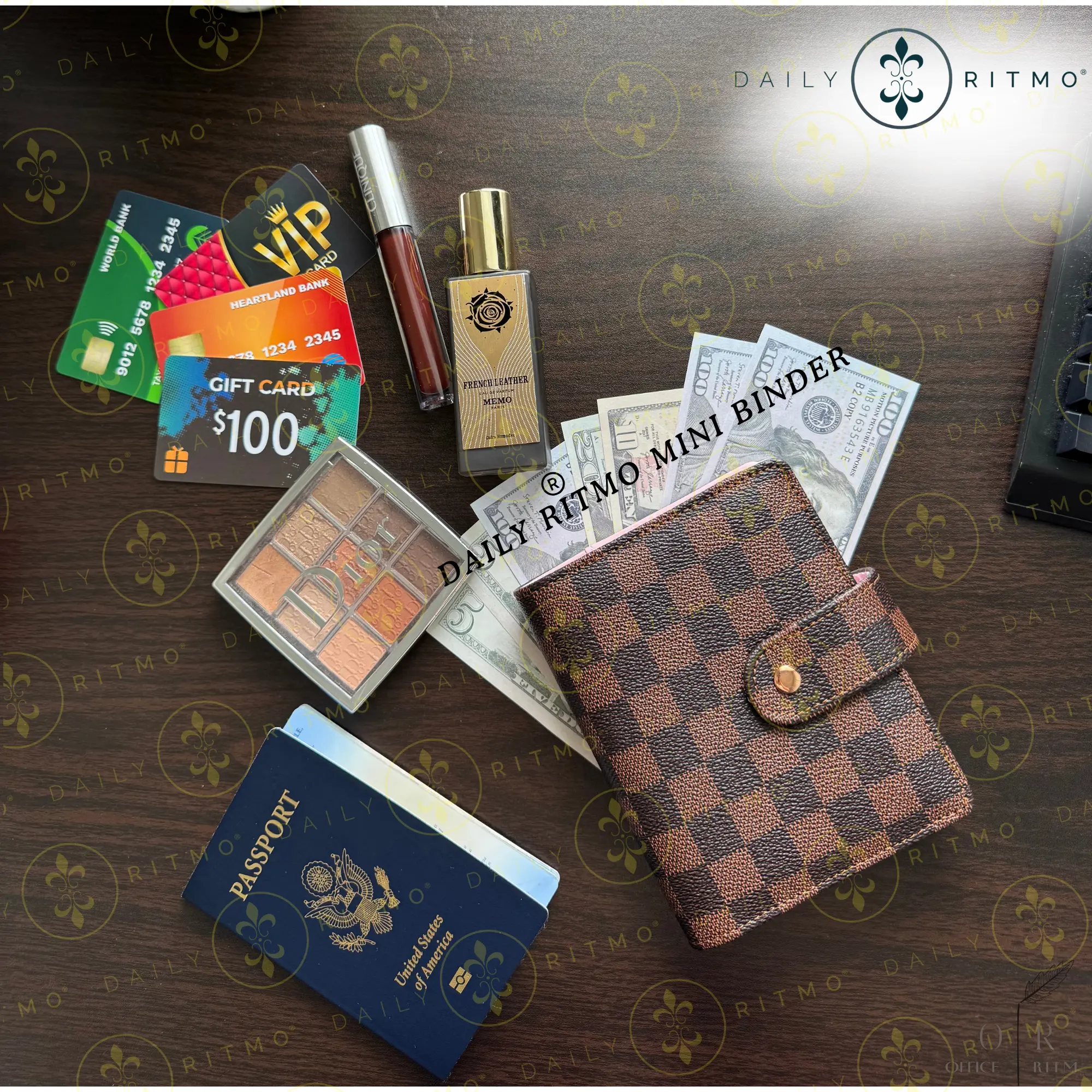 DAILY RITMO Mini Checkered A7 Wallet detail 5