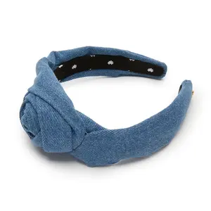 LIGHT DENIM ROSETTE HEADBAND