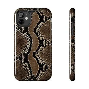 Brown Snake Skin Tough Phone Case | Faux Python Pattern, Slim Protective Case