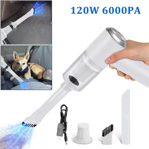 Cordless Wet & Dry Vacuum Cleaner with LED Light (White) | Wet & Dry Dual Function: Vacuums Dust and Liquids | LED Lighting for Dark Corners: Ensures a Spotless Clean | Versatile Use: Car Interiors, Home, Kitchen, and Bathroom