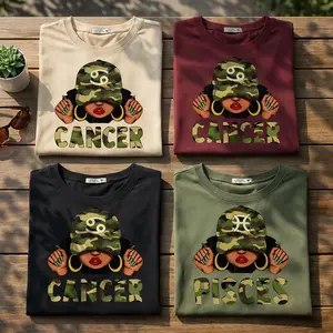 Camo Zodiac Shirt -  Full 12 Astrology Signs Tee, Camouflage Graphic Horoscope T-Shirt, Unisex Zodiac Lover Gift