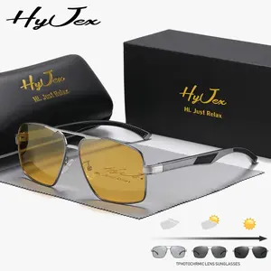 HyJex Unisex fashion travel driving color-changing sunglasses day and night sunglasses night vision polarized sunglasses