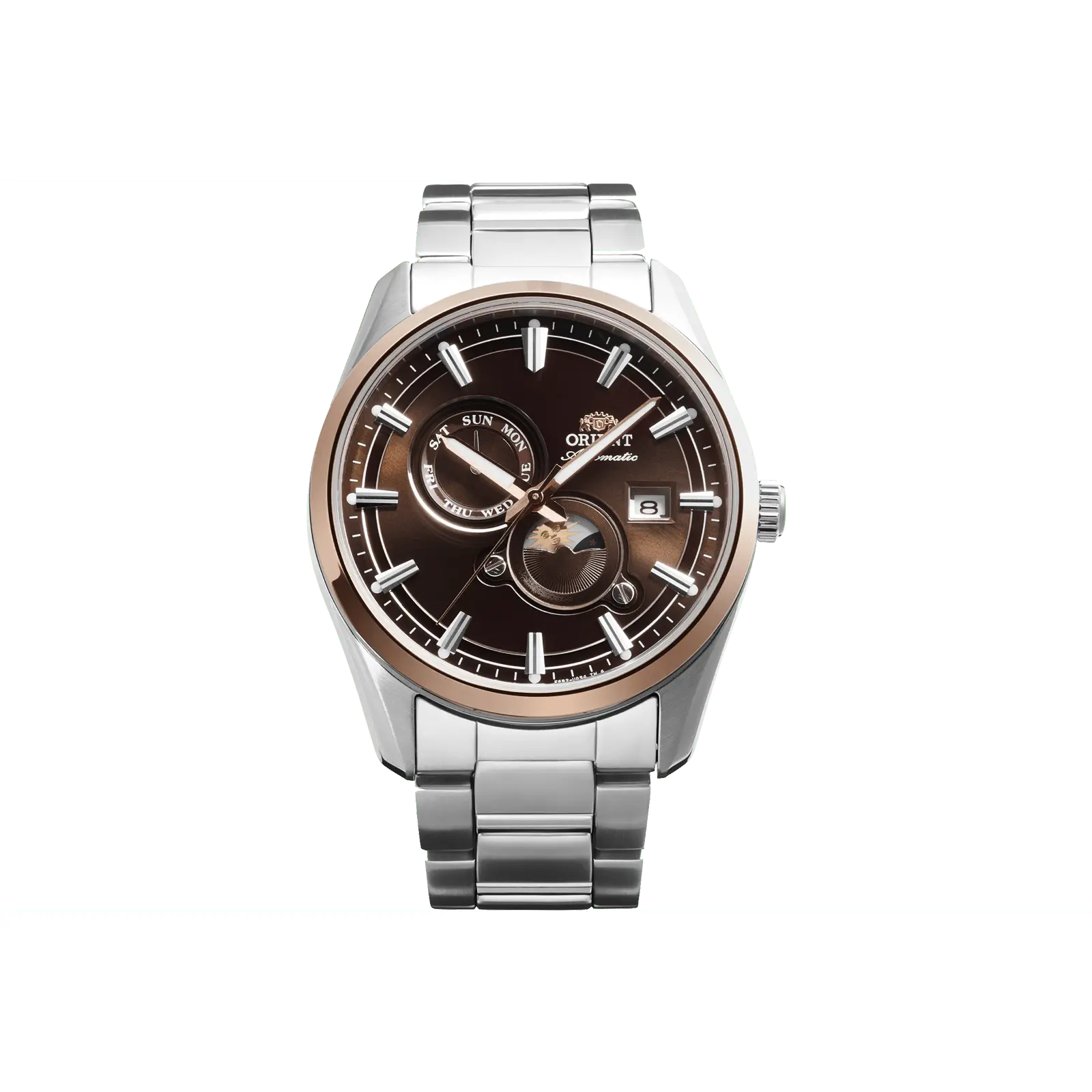 Orient Stretto Day & Night | Automatic / Hand-Winding | 41.5 mm Dress Watch | Sapphire Crystal | Brown Dial, RA-AK0313Y30B, Modern, 40H Power Reserve