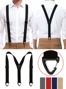 Men's 1.5 Inch Hidden Back Straps, 3 Hooks Design, Easy Adjustment, Y-Shaped Wide Waistband, Comfortable Underwear Accessory, Ideal for Daily Wear