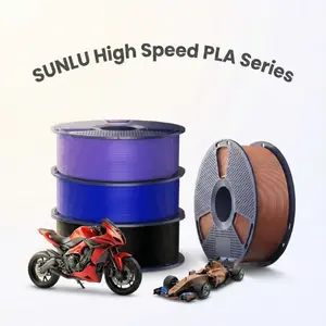 SUNLU High Speed PLA Filament 1.75mm, 30mm/s - 600mm/s Print Range,Designed for Fast Printing, Neatly Wound, Dimensional Accuracy +/- 0.02mm, 1KG Black