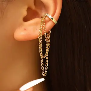 No Piercing Chain Ear Cuff, Y2K Fake Cartilage Earring Wrap for Women