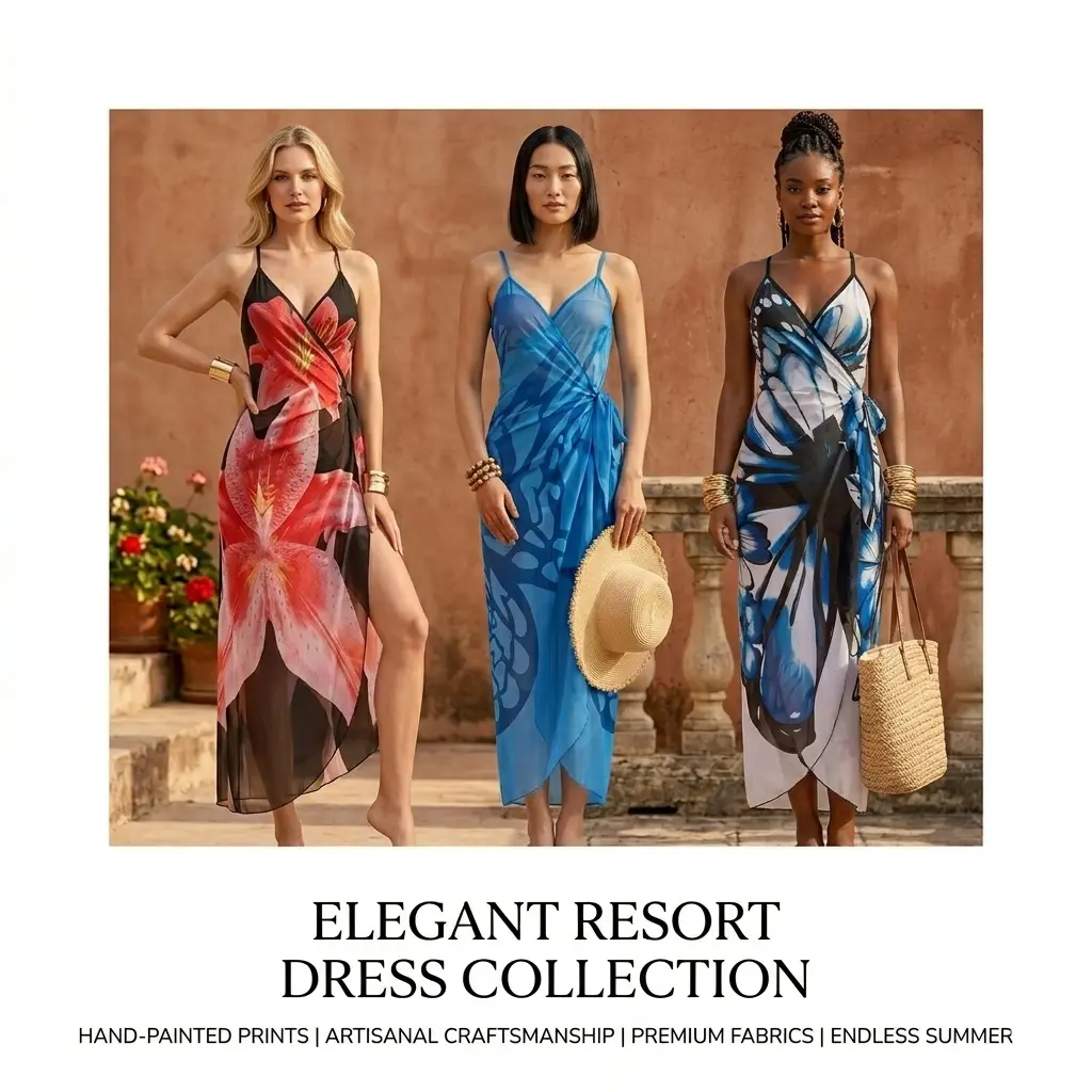 Vibrant Blue Butterfly & Floral Mesh Sarong | Artistic Chiffon Beach Cover-Up Wrap