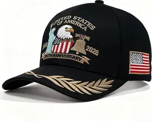 United States 250 Anniversary USA Hat 1776-2026 250th Anniversary USA Hat Adjustable Embroidered Patriotic Hats Men Women
