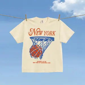 New York Basketball T-Shirt, Retro NY Basketball Streetwear Men's Shirts Menswear Top Cotton