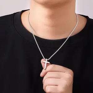 Cross Necklace for Men Women, Cross Chain, Cross Necklace, Argent  Cross Necklaces for Men, Mens Cross Necklaces, Cross Pendant