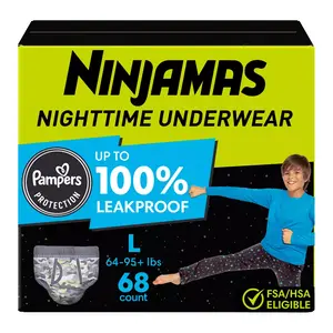 Pampers Ninjamas Nighttime Bedwetting Underwear Boy - Size 8 - 68ct
