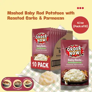Roasted Garlic and Parmesan Mashed Potatoes Mix, Instant Potato Side Dish, Easy Prep, 4.1 oz Pack of 10