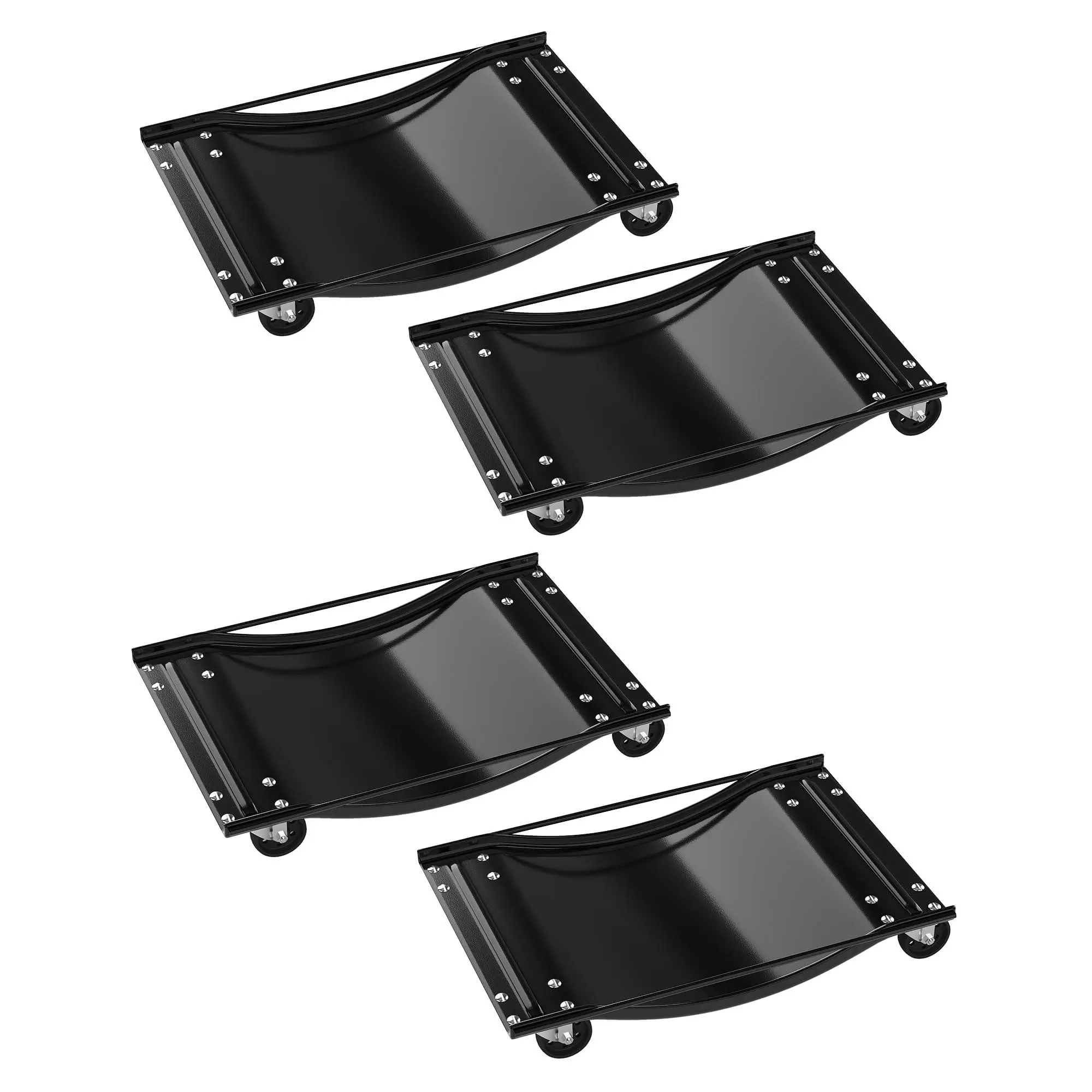 GARVEE Car Dolly Set of 4, Heavy Duty 10,000 LBS Capacity Wheel Dolly, Antiskid Vehicle Dollies for Moving Car with 3.5 in Swivel Steel Wheels for Moving Cars, Trucks, Black