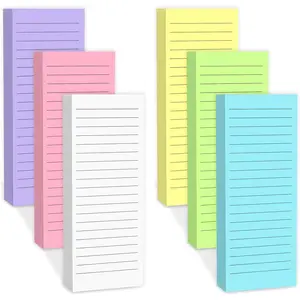 Magnetic Notepads Note Pads for Fridge with Full Magnet Back, 180 Sheets Colored Lined Refrigerator Notepad, 30 Sheets Per Pad for Grocery List, Shopping List, Office, Home, To-Do Lists & Memos