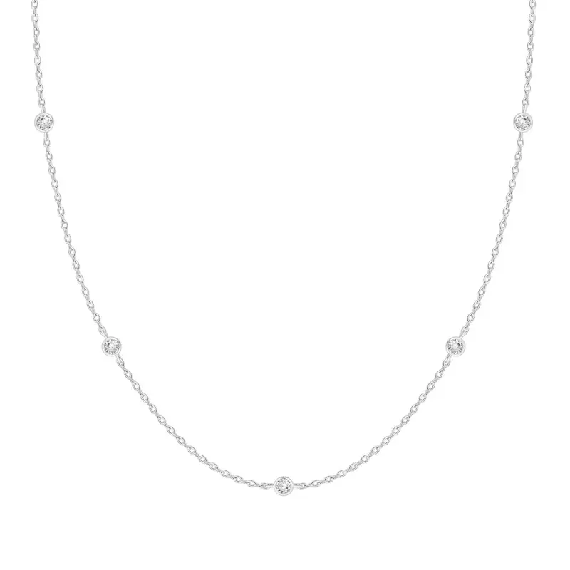 Silver zircon necklace