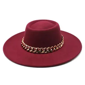 Luxury Chain Fedora Hat – Wide Brim Fashion Hat for Women
