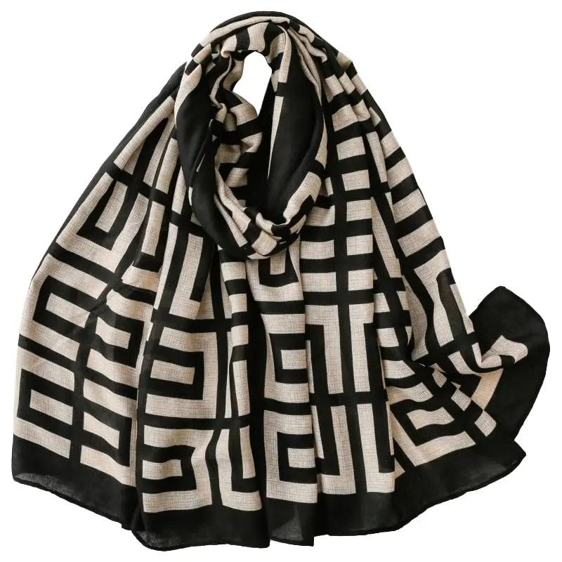 Women's Boho Sun Protective Scarf - 70"x35" Large Lightweight Shawl Wrap for Travel, Office, All-Season Wear, Ideal for Birthday, Christmas, Wedding, Thanksgiving, Valentine's Day