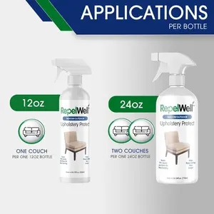 RepelWell Eco-Friendly Upholstery Protection Spray 24 Oz Non-Toxic for Two Couches per Bottle