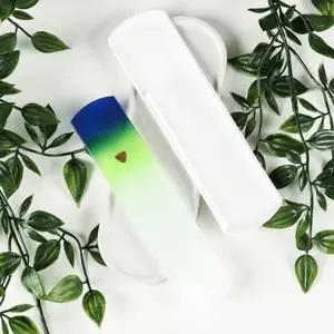 Bona Fide Beauty Czech Glass Foot File in Neon - Refresh Dry Calloused Feet Into Smooth Buttery Skin - Double Sided Callous Remover With Medium Grit For Buffing and Fine Grit For Smoothing - For At Home Pedicure Care - Reusable Gentle Effective Washable