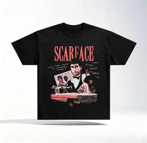 Scarface Tony Graphic T-Shirt, Classic Crime Movie Fan Tee, Retro Gangster Streetwear Shirt