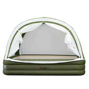 Peirhw Inflatable Frame Tent with Built-in Pump - Easy Setup for Camping, Compatible with Air Beds
