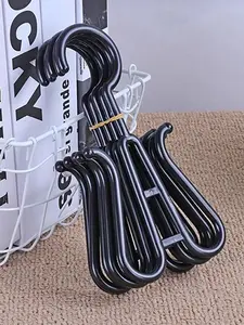 6Pcs Black Wig Hanger Hanging Wig Storage Hook Wig Stand Holder Wig Organizer For Wigs Hair Extensions Hairpieces Display Hanger