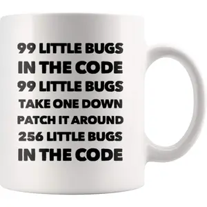 NEU Panvola Funny Computer Programmer Gift - 99 Little Bugs In The Code Take One Down Coffee Mug