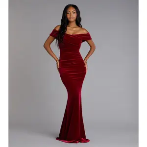Gemma Velvet Off-The-Shoulder Mermaid Dress
