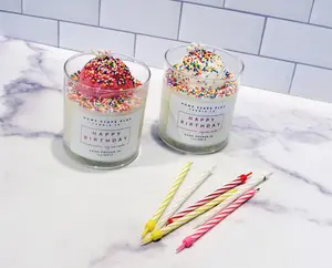 Birthday Candle Pink Fragrance Gift Vanilla Wick