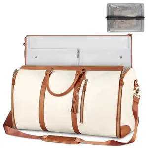 Water-proof Large PU Leather Garment Duffle Bags for Travel