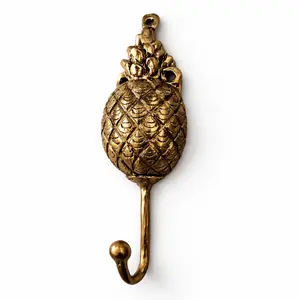 Brass Pineapple Wall Hook – Tropical Kitchen & Bathroom Hook for Towel, Coat & Keys | Clearance Final Pieces