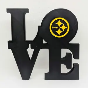 Pittsburgh Steelers Love Park Sign - LOVE Statue For Mancave - 8x8 inches