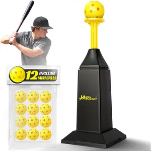 Automatic Pops Baseball Tee with 12 Mini Balls,Height Up to 40inch Batting Tee Without a Pitcher For Solo Practice,Improve Swing Timing&Accuracy, Portable Pitching Machine Softball Tee For  Players