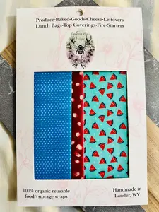 Beeswax Food Wrap Starter Set- (Watermellon)