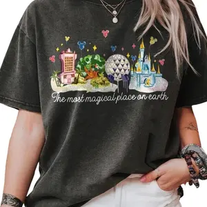 Adult The Most Magical Place on Earth Shirt, Magic Kingdom EPCOT Animal Kingdom Hollywood Studios Tee, Magic Kingdom 4 Parks Icon T-shirt , 4