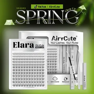 Elara | AiryCute Natural Wear Lash Clusters | Ultra-Soft Seamless Thin Band, Waterproof, Long-lasting | Perfect For Beginners | Easy, Natural Glam Look | Stay Comfy And Secure All Day | Must-Have Clusters