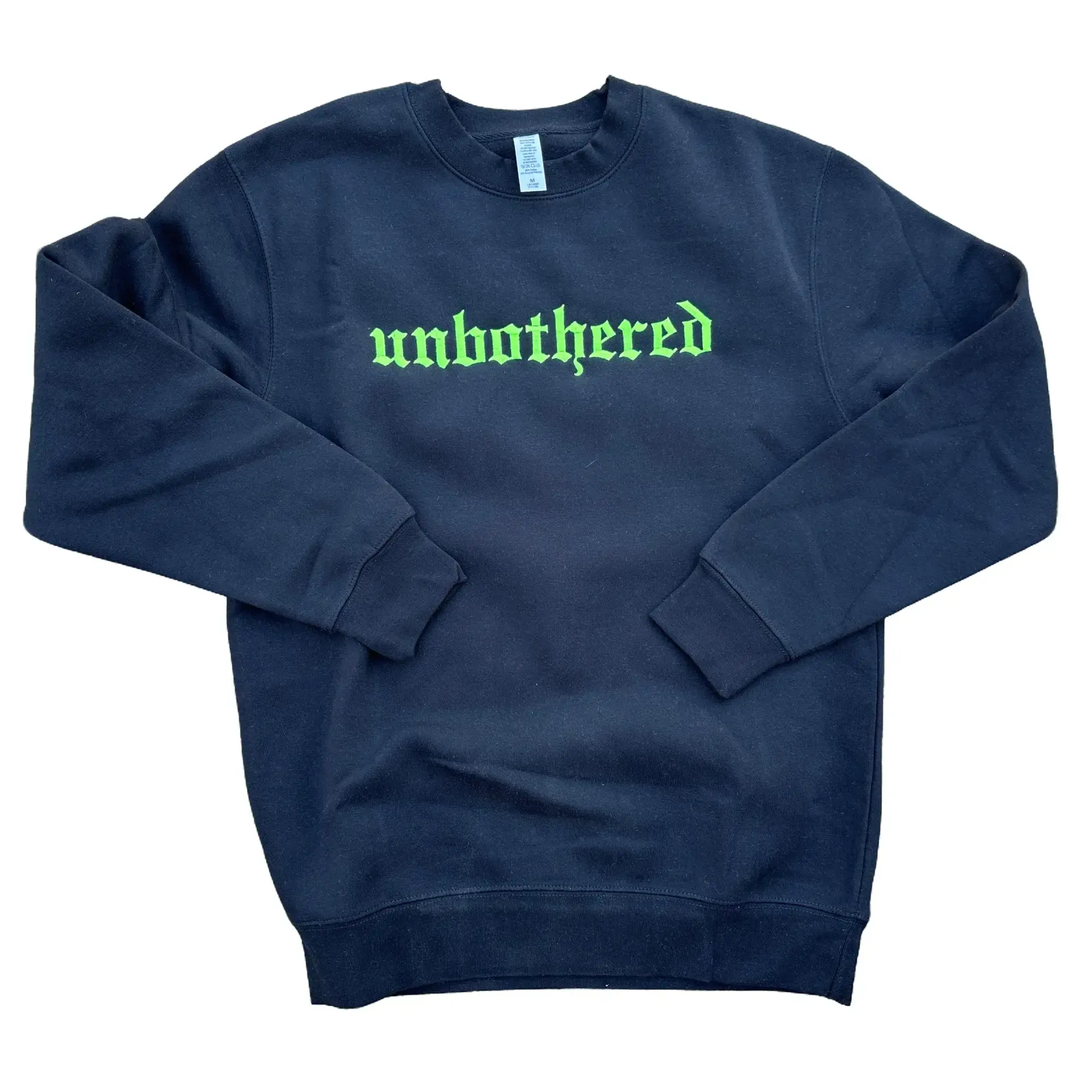 Unbothered Embroidered Crewneck Unisex Sweatshirt Casual Clothing Classic Fitted