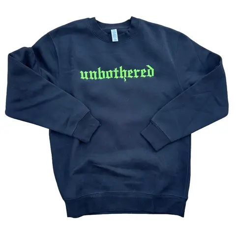 Unbothered Embroidered Crewneck Unisex Sweatshirt Casual Clothing Classic Fitted