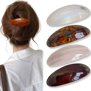 2025 New Acetate Hair Clip — Premium Oval Spring Clamp for Top of Head and Back of Head, Perfect for Updos and Straight Ponytails