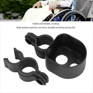 2pcs Adjustable Wheelchair Walking Stick Rack Crutch Holder Durable Practical for Electric Scooter Elderly Walkers Wheelchairs Travel Accessory