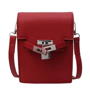 Faux Leather Tote Rectangular Open Lock Shoulder Bag