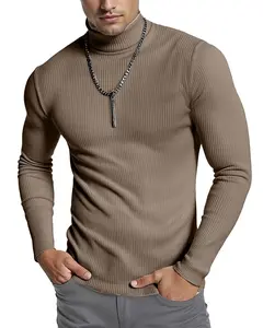 Men's Slim Fit Turtleneck Pullover Casual Long Sleeve Top