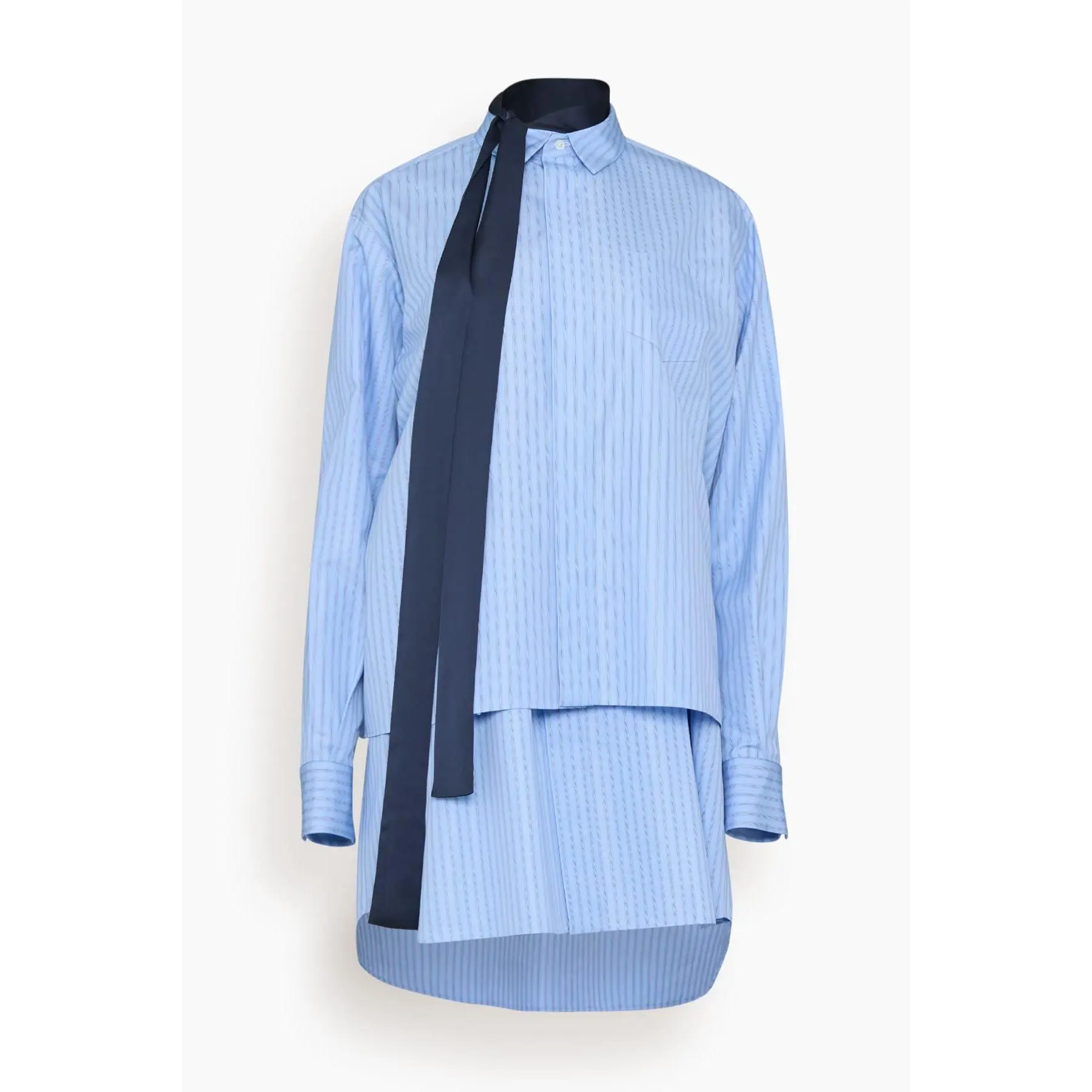 Poplin Dress in Light Blue Stripe