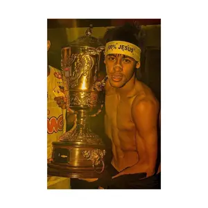 [SALE UP TO 43%] Neymar Jr 100% Jesus Poster, Trophy Celebration Wall Art, Matte Soccer Print, Motivational Sports Fan Decor for Room, Office, or Studio [UNFRAMED]